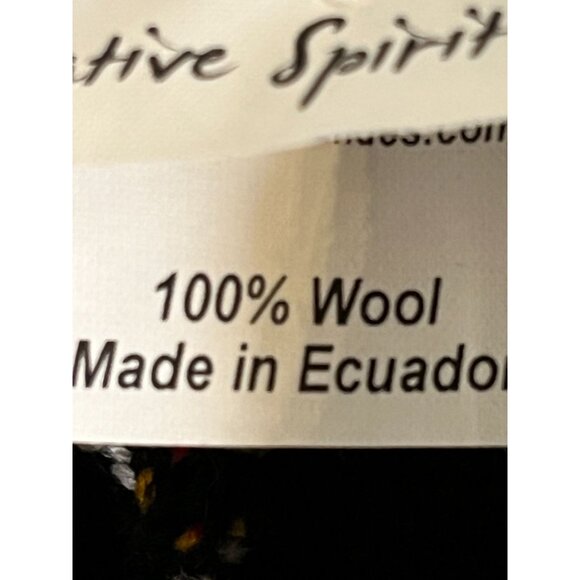 Wool Poncho Cape Embroidery Ecuadorian Shawl Native Spirit Woven Fringe Artisan - Picture 10 of 12